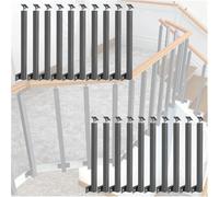 Adjustable 270° Black Metal iling Pillars for Decks & Outdoor Stairs - 10 Pack Garden Banister Spindles Perfect for Remodeling Steps (39in/100cm)