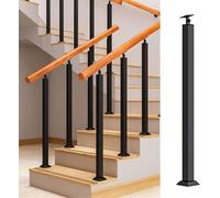 Adjustable 270° Black Square Baluster Post - Metal il Support for Terrace/Steps Perfect for Sturdy Railing Installation and Outdoor Safety Solutions.