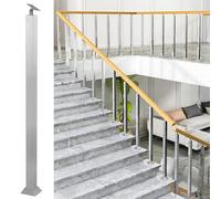 Adjustable 270° Metal Stair BalustersSquare Column for Indoor Stairs & Terrace Railings Includes Screws & Brackets Silver Finish 1 Pack