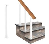 Adjustable 270° Metal Stair Railing Post Indoor/Outdoor il Spindles Square Design White 2.78ft (85cm) - Perfect for Safety & Style in Staircases