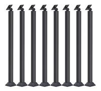 Adjustable 270° Square Stair Post with Metal Railing - Indoor Spindles Stair Guardrails for Steps Terrace Garden & Porch 100cm/39.3inch 8 Pack