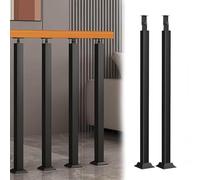 Adjustable 270° Stair Railing Kit 2 Pieces Black Square il for Stairs Includes Screws Perfect for Attics & Office Buildings Size: 95cm 37.4in
