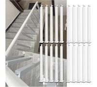 Adjustable 270° Stair Railing System with Flat Base & Screw Kit 20 Pack Support Bar for il 100cm (39.4in) Height Ideal for Indoor Use Safe & Stabili.
