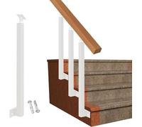 Adjustable 270° White Metal Stair Railing Post - 2.46ft Indoor/Outdoor il Spindles for Safe Staircase Support Square Design (1pcs Side Mount)