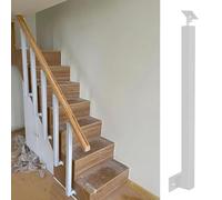 Adjustable 270° White Metal Stair Railing - Side-Mount il, Stair Baluster Post, Deck Railing Column for Safety & Style, Perfect for Indoor/Outdoor Stairs.