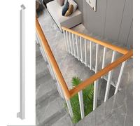 Adjustable 270° White Side-Mounted Stair Railing with Flat Angle Bracket 95cm/37.4in Indoor Porch il for Square Stepsand Stylish Safety Solution