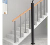 Adjustable 270° Wrought Iron Post Set, Modern Balustrade for Home Garden & Loft, 10PC Black Railing Posts, 85CM/33.5IN High, Stylish Outdoor Safety Solution