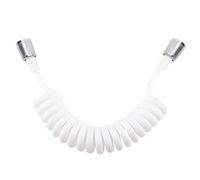 Adjustable 2m Flexible Telescopic Shower Hose with ABS Spring - Universal Replacement for Handheld Shower Heads & Bidet Sprayers in Bathrooms (White)