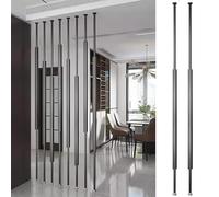 Adjustable 2Pack Black Metal Slats Room DividersFloor to Ceiling Openwork Partitions for Studios Apartments & StairwaysVersatile Wall Separators with Feet 130 cm