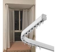 Adjustable 3.1m Aluminum Curtain Track - Ceiling/Wall Mount for Bay Windows & Angles Curved/Straight Design Perfect for Home Décor Easy Installation.