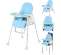Adjustable 3-in-1 Baby Highchair Infant High Feeding Seat Toddler Table Chair,Non-Slip Chair Leg Caps (Blue)