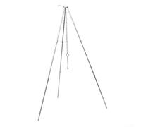Adjustable 3-Leg Camping Tripod Stand with Chain for Hanging Pot Dutch Oven Lantern Over Fire Outdoor Cooking Equipment