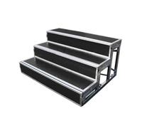 Adjustable 3-Level Portable Choir Platform Non-Slip Stage for Weddings & Events 78.75" Long Black Perfect for Choirs and Presentations