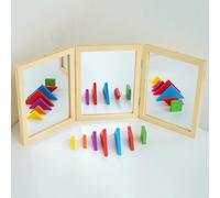 Adjustable 3 Panel Mirror for Children, Various Perspectives, Montessori & Reggio Educational Inspired