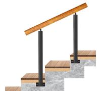 Adjustable 3-Step Outdoor - Wrought Iron Side Mount Stair Railing for Concrete/Wooden Steps 40in Height Ideal for Porch & Garden Safety