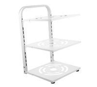 Adjustable 3-Tier Carbon Steel Pot Rack - Multi-Functional Foldable Storage Solution for Pots and Pans, Space-Saving Kitchen Accessory