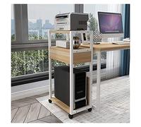 Adjustable 3-Tier CPU Stand with Caster Wheels - Mobile PC Tower Holder Cart Space-Saving Design Adjustable Width for Desktops and Home Offices