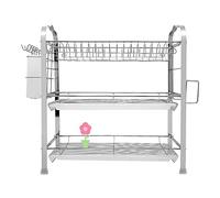 Adjustable 3-Tier Dish Rack Space-Saving Kitchen nizer with Utensil Holder Large Capacity Countertop Drying Shelf for Sink Efficient Design for Smart Storage