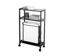 Adjustable 3-Tier PC Stand, Computer Tower Stand with 360° Locking Wheels, Max Load 110 Lbs, CPU Cart for Floor Carpet and Under Desk