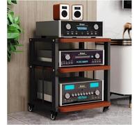 Adjustable 3-Tier Rolling AV Rack - Modern Open Design le Stand for HiFi & Video Sto, Perfect for Home Theater and Entertainment Systems