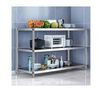 Adjustable 3 Tier Stainless Steel Shelf for Kitchen Office and Garage Heavy Duty Waterproof Storage Unit with Height Adjustable Standing Shelving 60X50X80CM Silver 25