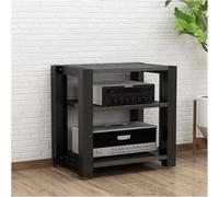 Adjustable 3-Tier t Stand, Open Cabinet for HiFi & AV Shelves, Ideal for Home Theater & Music Systems - Maximize Space & Sle