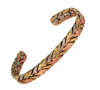 Adjustable 3-Tone Copper Therapy Bracelet for Women - Elegant Magnetic Healing Cuff