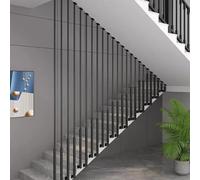 Adjustable 30-160cm Stair il | Indoor Black Room Divider Railing | L-Type Ceiling Hanging Grab Bar | Metal Baluster Guardrail for Staircase (Style 2, 3.6ft/110cm)