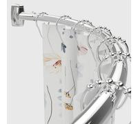 Adjustable 30-45 inches Curved Shower Curtain Rod, Premium Stainless Steel Rustproof Shower Rod for Bathroom, Need to Drill, Silver