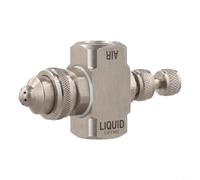 Adjustable 304 Stainless Steel High Pressure Air Atomizing Spray Nozzle with Female Thread, 2-3m Spray Distance, Multipurpose for Humidification, Cooling and Dust Control, Silver(F)