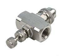 Adjustable 304 Stainless Steel High Pressure Air Atomizing Spray Nozzle with Female Thread, 2-3m Spray Distance, Multipurpose for Humidification, Cooling and Dust Control, Silver(A)