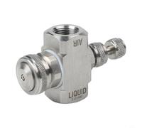 Adjustable 304 Stainless Steel High Pressure Air Atomizing Spray Nozzle with Female Thread, 2-3m Spray Distance, Multipurpose for Humidification, Cooling and Dust Control, Silver(C)