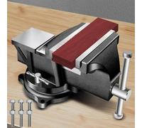 Adjustable 360-Degree Rotating Workbench Vise, Heavy Duty Clamp for Woodworking, Precision Jaws with Screws Kit, Ideal for DIY Projects & Metalworking