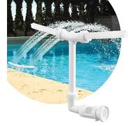 Adjustable 360° Double Jet Pool Fountain for Above Ground Pools - Splash Waterfall Feature, Refreshing White Cascade, Perfect Accessories for Summer Fun, Fits 1.5" & 2.2" Hoses