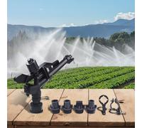 Adjustable 360° Rotary Rocker Sprinkler for Farm, Orchard & Garden Irrigation - 1.5" Female Thread, 13-20 m Spray Radius, 3-5 Bar Working Press