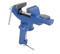 Adjustable 360° Rotatable Table Vise Clamp for Home Woodworking - NoDrill Mounting, Jaw Width 62mm, Fits Benches up to 54mm Thick
