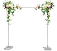 Adjustable 3m Square Wedding Garden Arch with Base Support White Metal Floral Decoration for Outdoor Ceremony(White,2m)