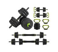 Adjustable 4 in 1 Dumbbell Barbell Kettlebell Push Up Set, 50 Lbs Free Weights Dumbbells Set, Dum-Bbell Straight Home Gym Fitness Workout Equipment Dum-Bbell s-Ets for Men and Women, Black