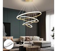 Adjustable 4-Ring LED Ceiling Lamp with Remote Modern Circle Light for Living Room & Bedroom Contemporary Design (20/40/60/80 cm) - Stylish Home Lighting Solution