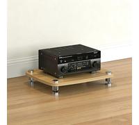 Adjustable 4-Shelf HiFi Support Stand, Stackable with Shock-Absorbing Feet, Perfect for Home Theaters, Studios & Entertainment Centers (Black, 1 Level)