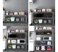 Adjustable 4-Shelf Metal Storage Rack Stainless Steel 5-Tier Wire Shelving Unit Standing for Home & Garage Heavy-Duty 90x45x120cm Storage Solution.