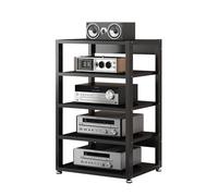 Adjustable 4-Tier HiFi Rack for Turntables & Vinyl Records Sto, Black, TV Stand & Game Console nizer (H90*50cm/in-B)