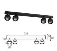 Adjustable 4 Way GU10 Ceiling Light Spotlight Fitting Kitchen Bar Lighting Lamp