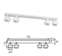 Adjustable 4 Way GU10 Ceiling Light Spotlight Fitting Kitchen Bar Lighting Lamp