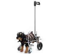 Adjustable 4 Wheel Dog Stroller Manual Push Pet Cart for Small & Mum Dogs & Cats with Front Leg Arthritis & Weakness Table & Convenient Travel Solut