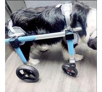 Adjustable 4-Wheel Dog Wheelchair & 2-Wheel Opt Knee Support Brace for Did Dogs with Double Back Legs XL to L Sizes Full li Assi