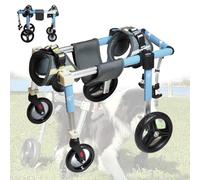 Adjustable 4-Wheel Dog Wheelchair for Back Legs - Lightweight Mobility Cart for Small Medium & Large Dogs - Hip Support & Leg Brace - Durable & Comfortable (Blue XL)