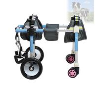 Adjustable 4-Wheel Dog Wheelchair for Back Legs - Lightweight Pet Mobility Aid for Disabled Dogs Easy Recovery Carts & Leg Support Brace (Blue Size S)