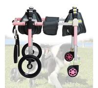 Adjustable 4-Wheel Dog Wheelchair for Back Legs - Lightweight Pet Mobility Aid & Support Cart for Small/Medium/Large Dogs - Recovery Aid for Disabled Pets (Pink XS)