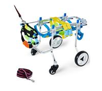 Adjustable 4-Wheel Dog Wheelchair for Back Legs, Supportive Pet Mobility Aid for Injured or Lame Dogs